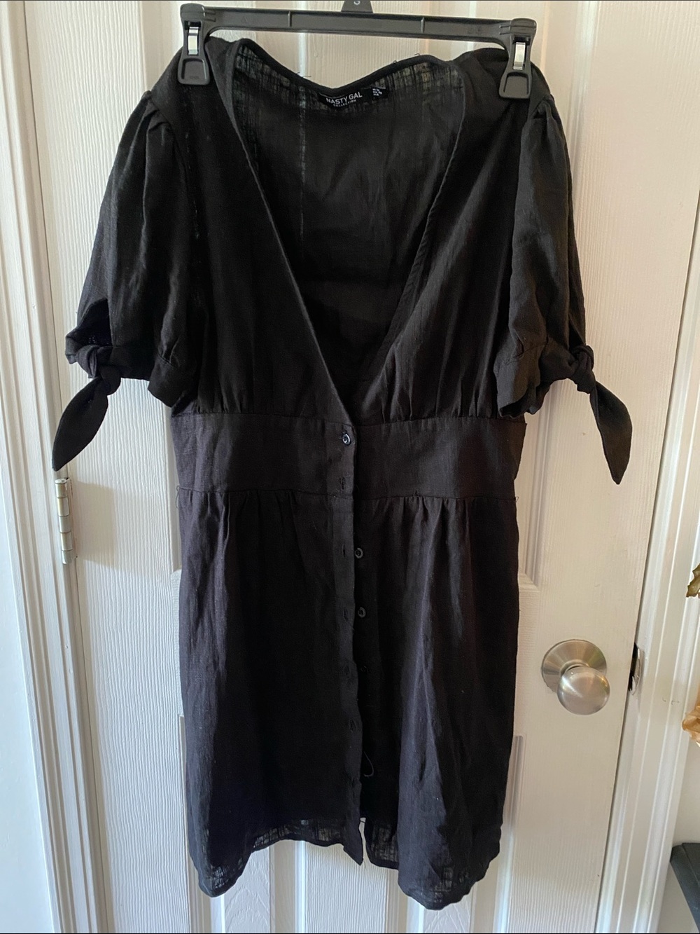 Nasty gal black linen mini dress